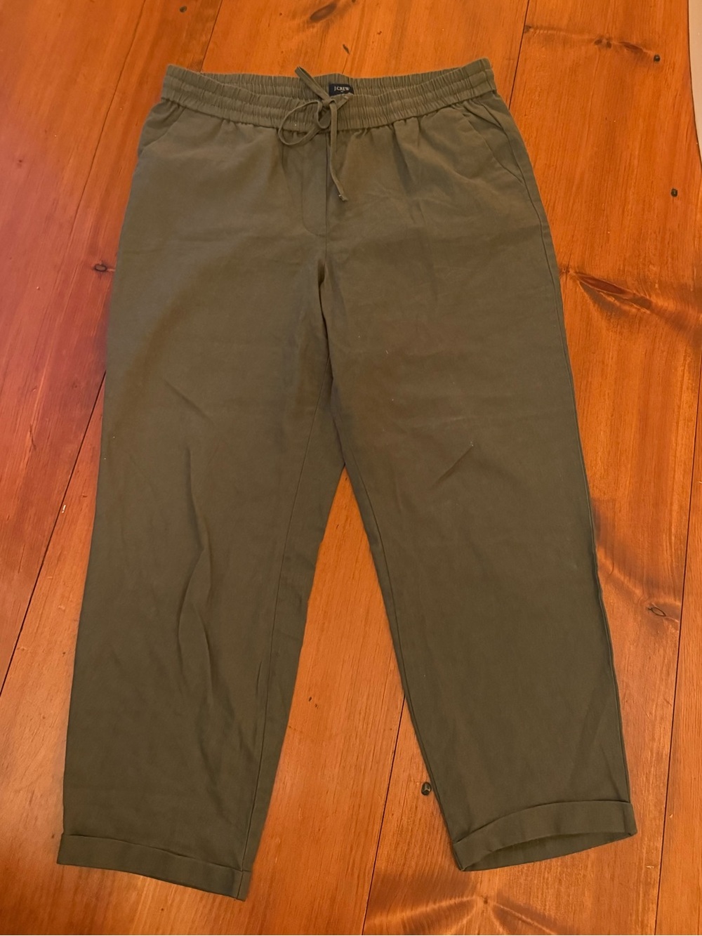 Cuffed Linen Drawsting Pants